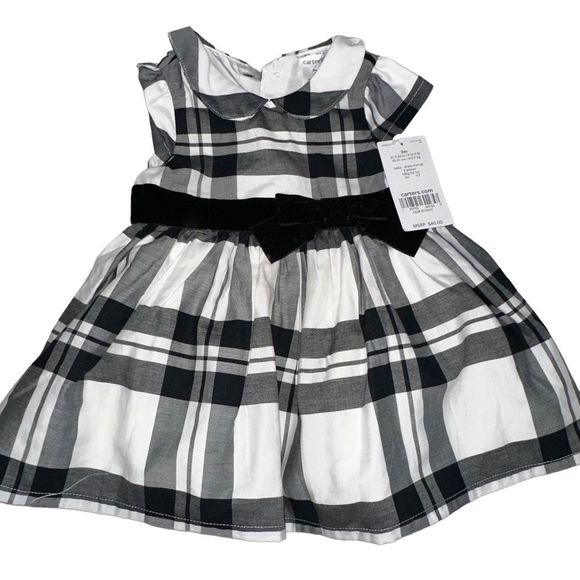 Carter's Other - Girls 3 months dress black and white plaid dress